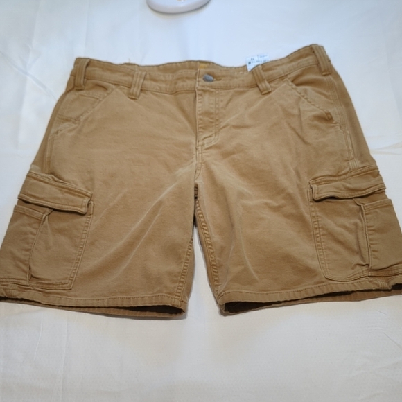 Carhartt Ladies Brown Cargo Shorts Size 12 - Picture 1 of 9